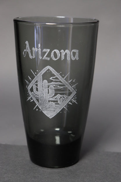 Set of 4 Bar Glasses - Clear or Smoked with laser etching of your event or logo.